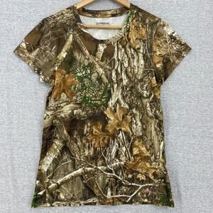 Magellan Shirt Womens Small Brown Camo Hunt Wear Tee Short Sleeve